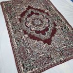 روفرشی ۱/۵ متری رنگ زرشکی طرح حوض نقره - Image 2