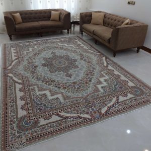 روفرشی طرح باغ بهشت سایز 6 متری رنگ کرم