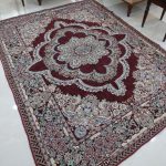 روفرشی ۳ متری رنگ زرشکی طرح حوض نقره - Image 2