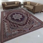 روفرشی طرح باغ بهشت رنگ زرشکی سایز 12 متری