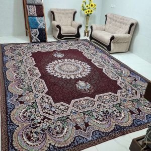 روفرشی نیلوفر کد 011 سایز 12 متری رنگ زرشکی