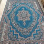 روفرشی ۹ متری رنگ آبی فیروزه طرح باغ بهشت - Image 2