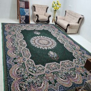 روفرشی 12 متری طرح ثمین کد نیلوفر 011 رنگ سبز