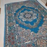 روفرشی ۱/۵ متری رنگ آبی فیروزه طرح حوض نقره - Image 3