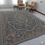 طرح گلنگار 007 مخمل 2رو دورو سایز 6 متری و 12 متری رنگ طوسی