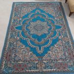 روفرشی ۳ متری رنگ آبی فیروزه طرح حوض نقره - Image 2