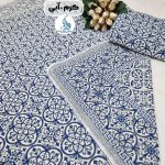 زیرسفره ۳ متری مخمل طرح فانتزی گل - Image 4