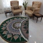 روفرشی گرد قطر ۲ متر رنگ سبز طرح خورشید - Image 4