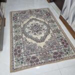 روفرشی ۱/۵ متری رنگ نخودی طرح حوض نقره - Image 4