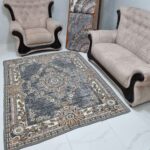 روفرشی مخمل 2رو طرح صدف رنگ طوسی