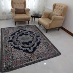 روفرشی 3 متری طرح باغ بهشت رنگ سرمه ای