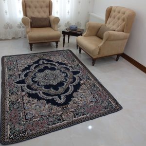 روفرشی 3 متری طرح باغ بهشت رنگ سرمه ای