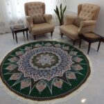 رومیزی روفرشی دایره ای 2 در 2 بزرگ رنگ سبز مناسب یلدا