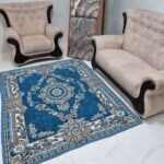 روفرشی 3 متری 2 رو رنگ آبی فیروزه طرح صدف کد گلنگار یزد