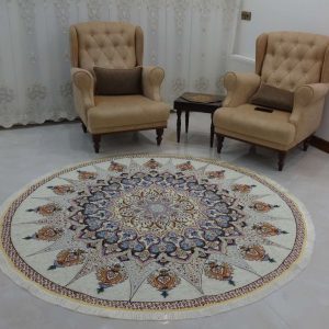 روفرشی دایره ای 2 در 2 رنگ کرم