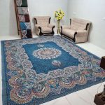 روفرشی 12 متری طرح نیلوفر 011 رنگ آبی فیروزه