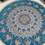 روفرشی گرد قطر ۲ متر رنگ آبی فیروزه طرح خورشید - Image 3