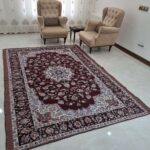 روفرشی طرح نایینی کد گلنگار 500 سایز 12 متری رنگ زرشکی