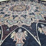 روفرشی گرد قطر ۲ متر رنگ سرمه ای طرح خورشید - Image 3