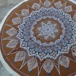 روفرشی گرد قطر ۲ متر رنگ گردویی طرح خورشید - Image 2