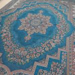 روفرشی ۱۲ متری رنگ آبی فیروزه طرح باغ بهشت - Image 3