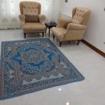 روفرشی 3 متری طرح باغ بهشت رنگ آبی فیروزه