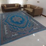 روفرشی 9 متری طرح باغ بهشت رنگ آبی فیروزه