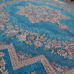 روفرشی ۱۲ متری رنگ آبی فیروزه طرح باغ بهشت - Image 4