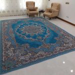 روفرشی طرح دیبا سایز 12 متری رنگ آبی فیروزه