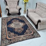 روفرشی3متری طرح گلریز رنگ سرمه ای