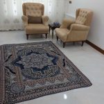 روفرشی 3 متری طرح باغ بهشت رنگ سرمه ای