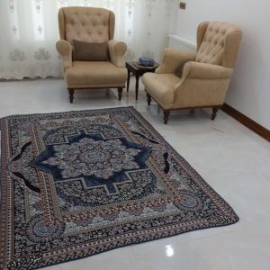 روفرشی 3 متری طرح باغ بهشت رنگ سرمه ای