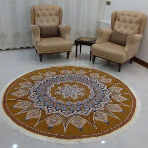 روفرشی رومیزی گرد قطر 2 در 2 متر رنگ گردویی