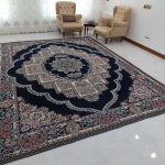 روفرشی یزدی 12 متری طرح حوض نقره رنگ سرمه ای