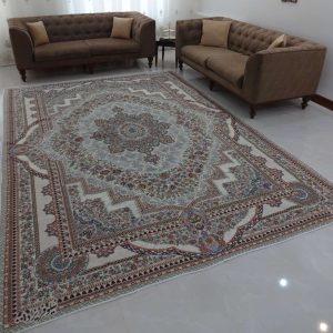 روفرشی 12 متری طرح باغ بهشت رنگ کرم