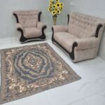 روفرشی 3 متری طرح حلقه مخمل دورو مخمل2رو رنگ طوسی