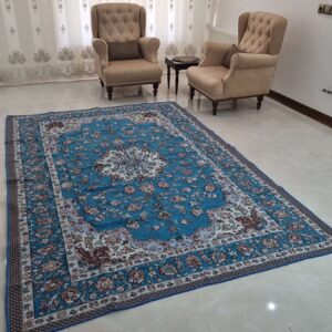 روفرشی 12 متری طرح نایینی کد گلنگار 500 رنگ ابی فیروزه