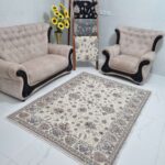 روفرشی3متری طرح افشان و شیک رنگ کرم گلنگار 100