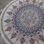 روفرشی گرد قطر ۲ متر رنگ کرم طرح خورشید - Image 2