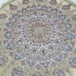 روفرشی گرد قطر ۲ متر رنگ نخودی طرح خورشید - Image 2