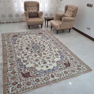 روفرشی طرح نایینی سایز 12 متری رنگ کرم کد گلنگار 500