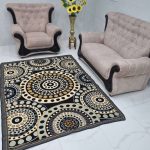 روفرشی زیرسفره مخمل دورو طرح توپی رنگ سرمه ای سایز 3 متری