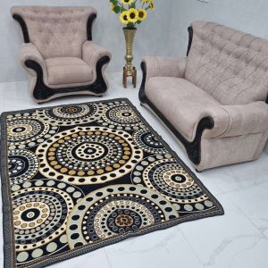 روفرشی زیرسفره مخمل دورو طرح توپی رنگ سرمه ای سایز 3 متری