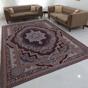 روفرشی 6 متری طرح باغ بهشت رنگ زرشکی