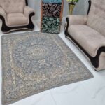 روفرشی 3 متری ضخیم طرح سپیده طرح نیکسیما کد 215 رنگ طوسی مخمل شانل دورو 2رو