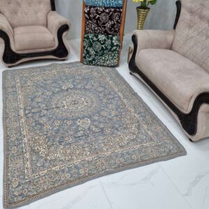 روفرشی 3 متری ضخیم طرح سپیده طرح نیکسیما کد 215 رنگ طوسی مخمل شانل دورو 2رو