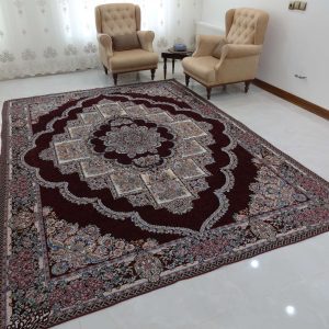 روفرشی 9 متری طرح حوض نقره رنگ زرشکی