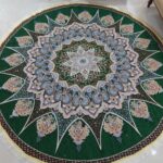 روفرشی گرد قطر ۲ متر رنگ سبز طرح خورشید - Image 2