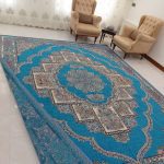 روفرشی ۶ متری رنگ آبی فیروزه طرح حوض نقره - Image 2