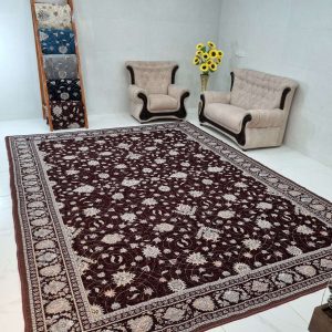 روفرشی طرح افشان سایز 12 متری و 9 متری و 6 متری رنگ زرشکی کد گلنگار 100